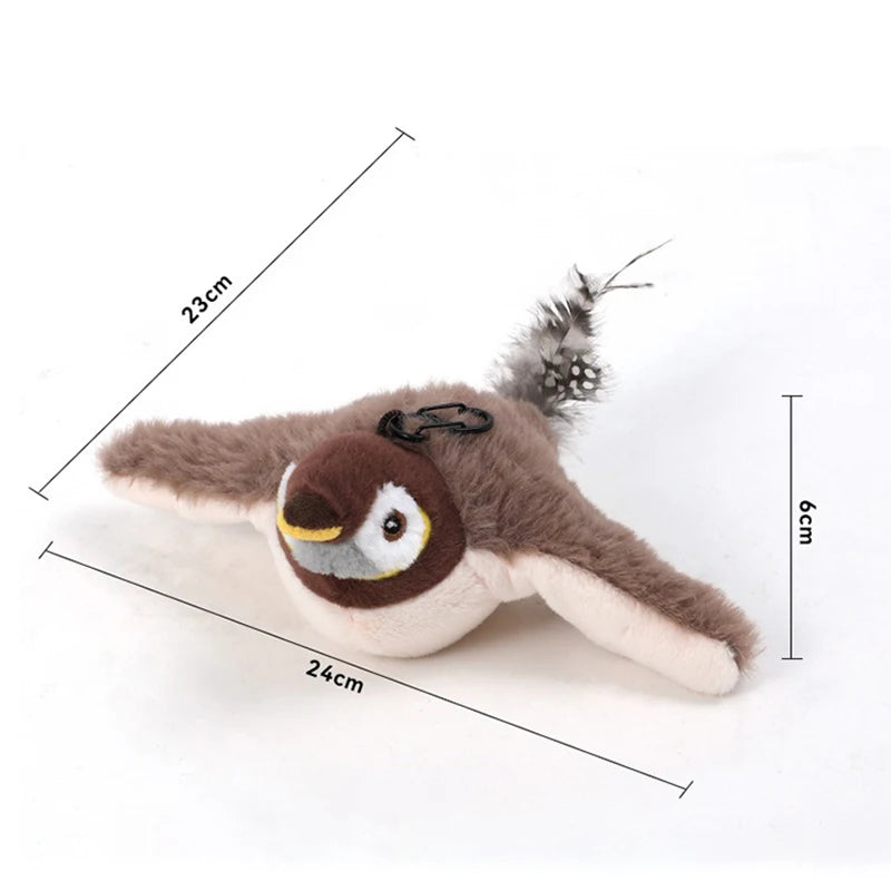 Interactive Rechargeable Chirping Flapping Bird Cat Toy