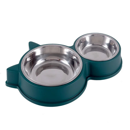 Two Stainless Steel Non-Slip Bowls