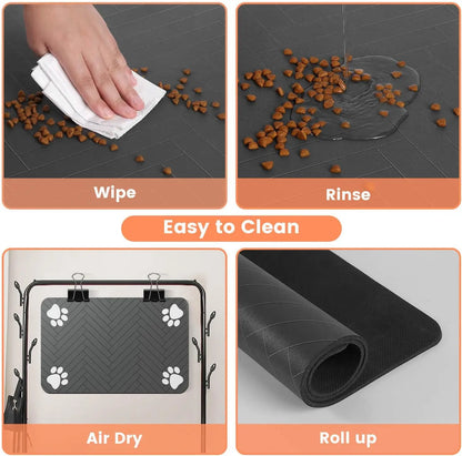 Waterproof Absorbent Pet Placemat for Food and Water Bowl