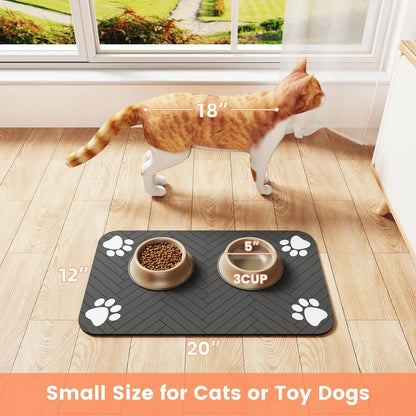 Waterproof Absorbent Pet Placemat for Food and Water Bowl