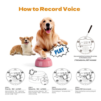 6 Pack Set Recordable Training Button Pet Communication Toy