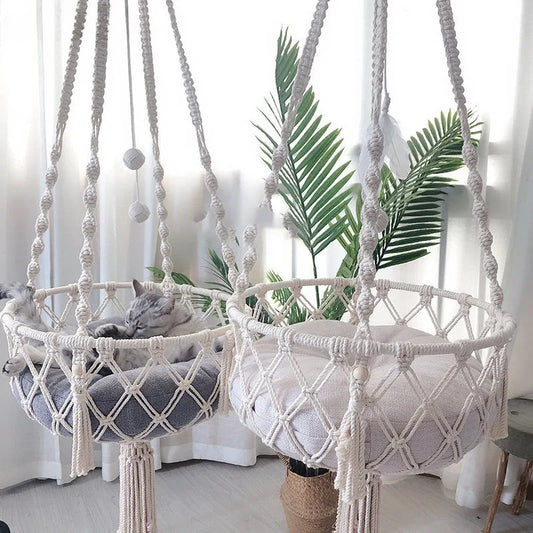 Hand Woven Cotton Rope Cat Hammock