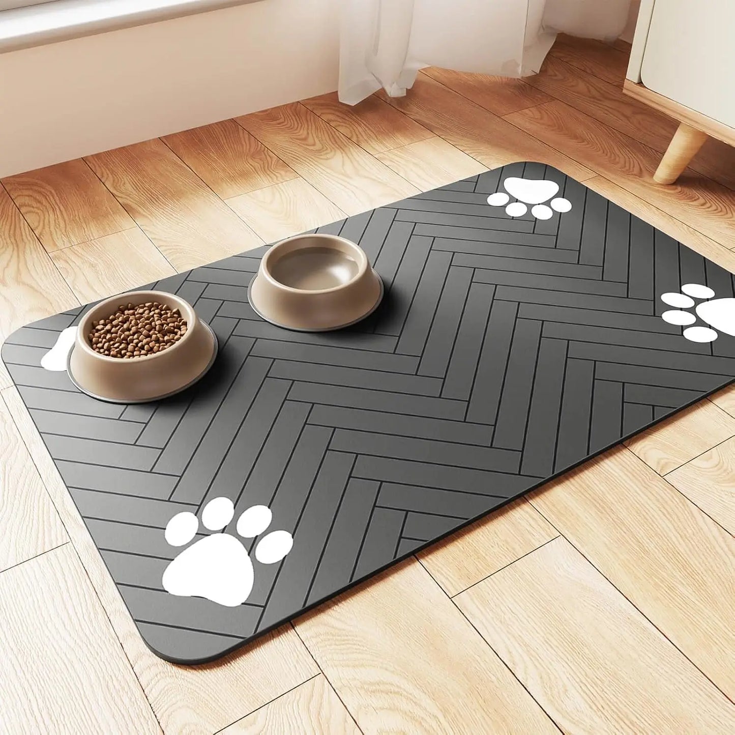 Waterproof Absorbent Pet Placemat for Food and Water Bowl